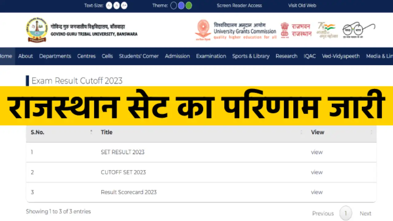 SET Result Rajasthan 2023: SET exam result released, candidates can see results like this
