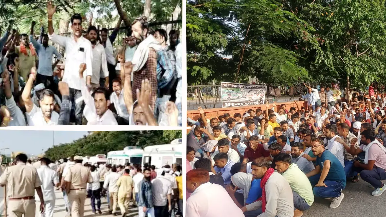 rajasthan ambulance employees strike | Sach Bedhadak
