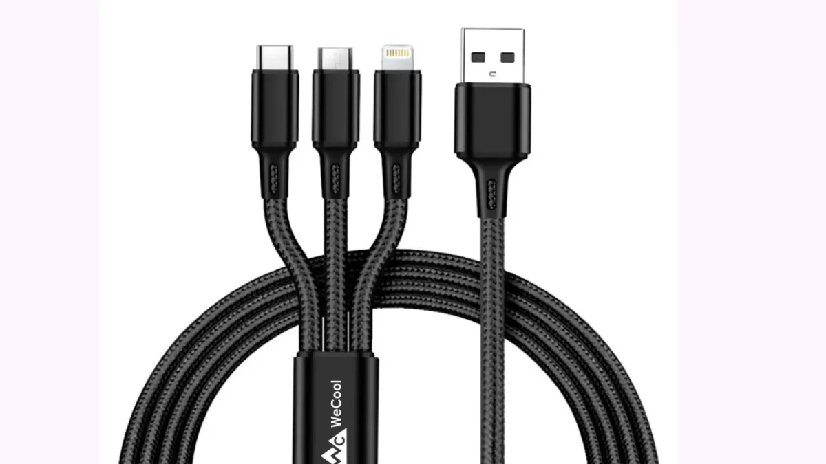 Wecool Nylon Braided 3 in 1 Charging Cable | Sach Bedhadak